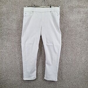 Liverpool Jeans Womens 12 (Fits 34x24) White The Crop Pull On Streetwear Casual